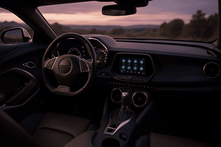 Wnętrze Chevroleta Camaro, nowoczesny design i technologia.